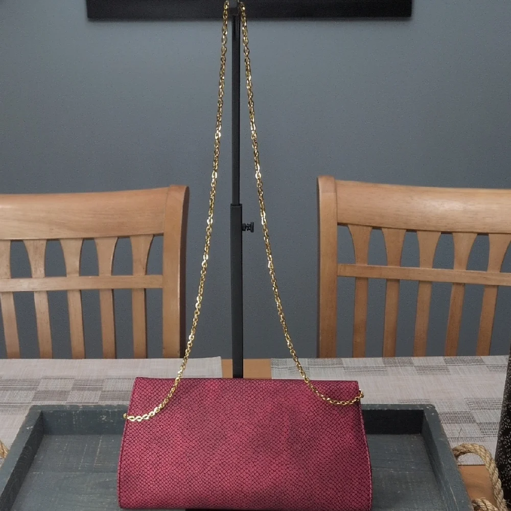 Urban Expressions Fuchsia Snake Pattern Clutch